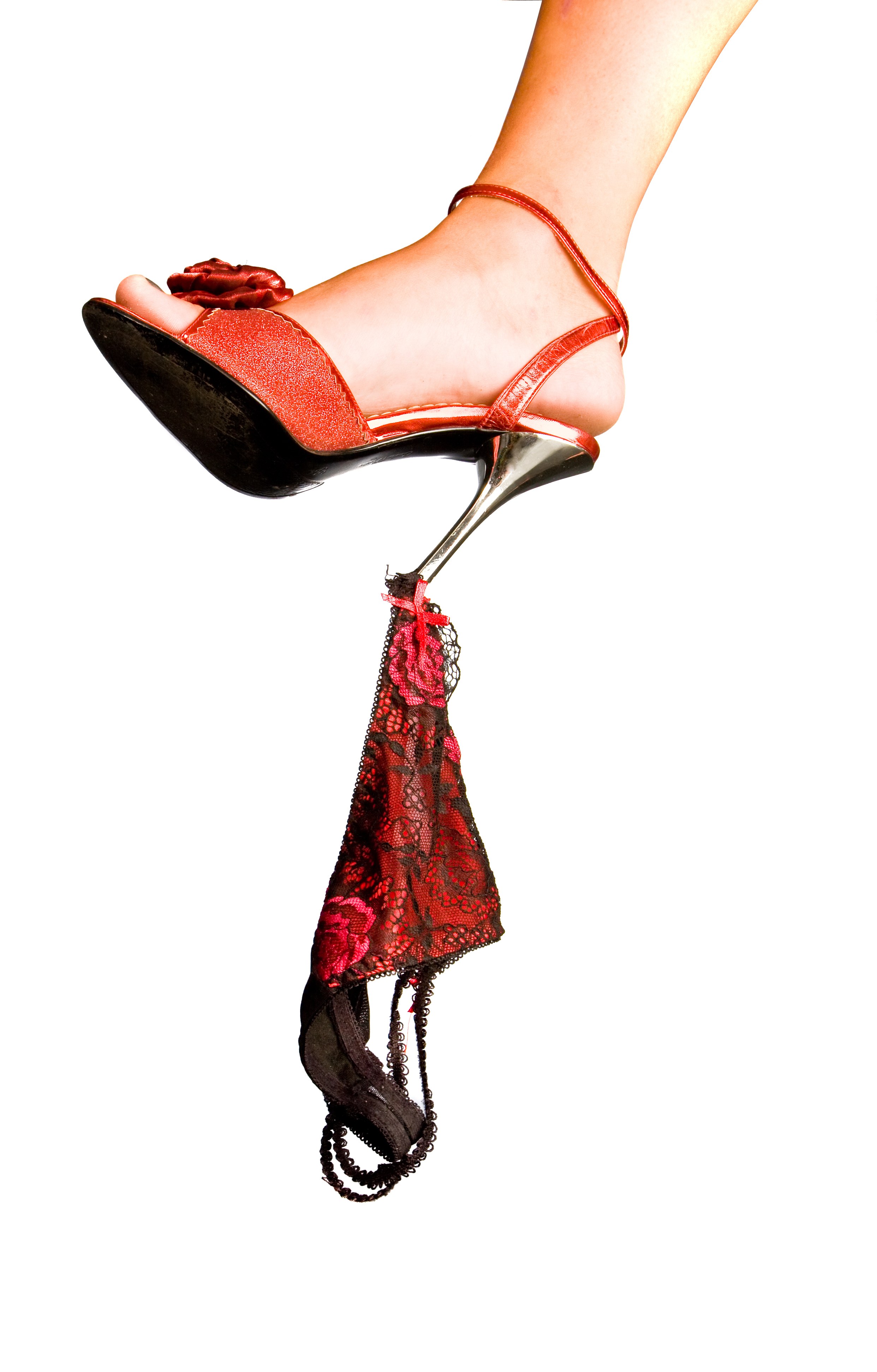 foot in red high heels