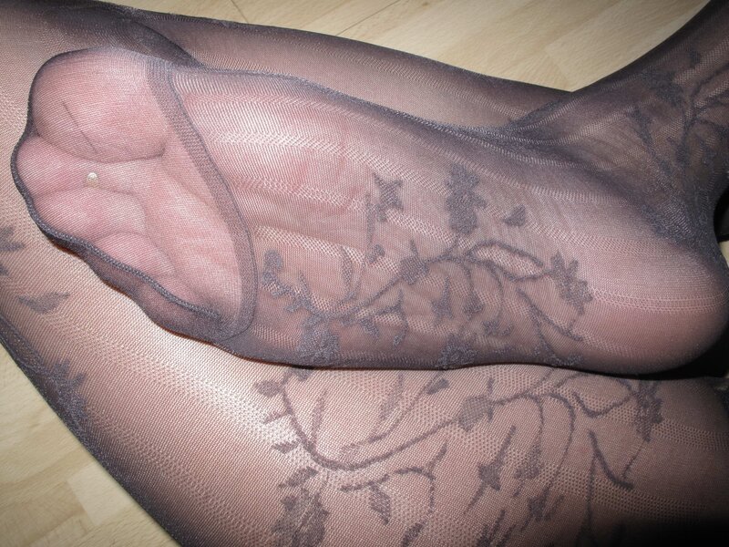 foot in sheer stockings