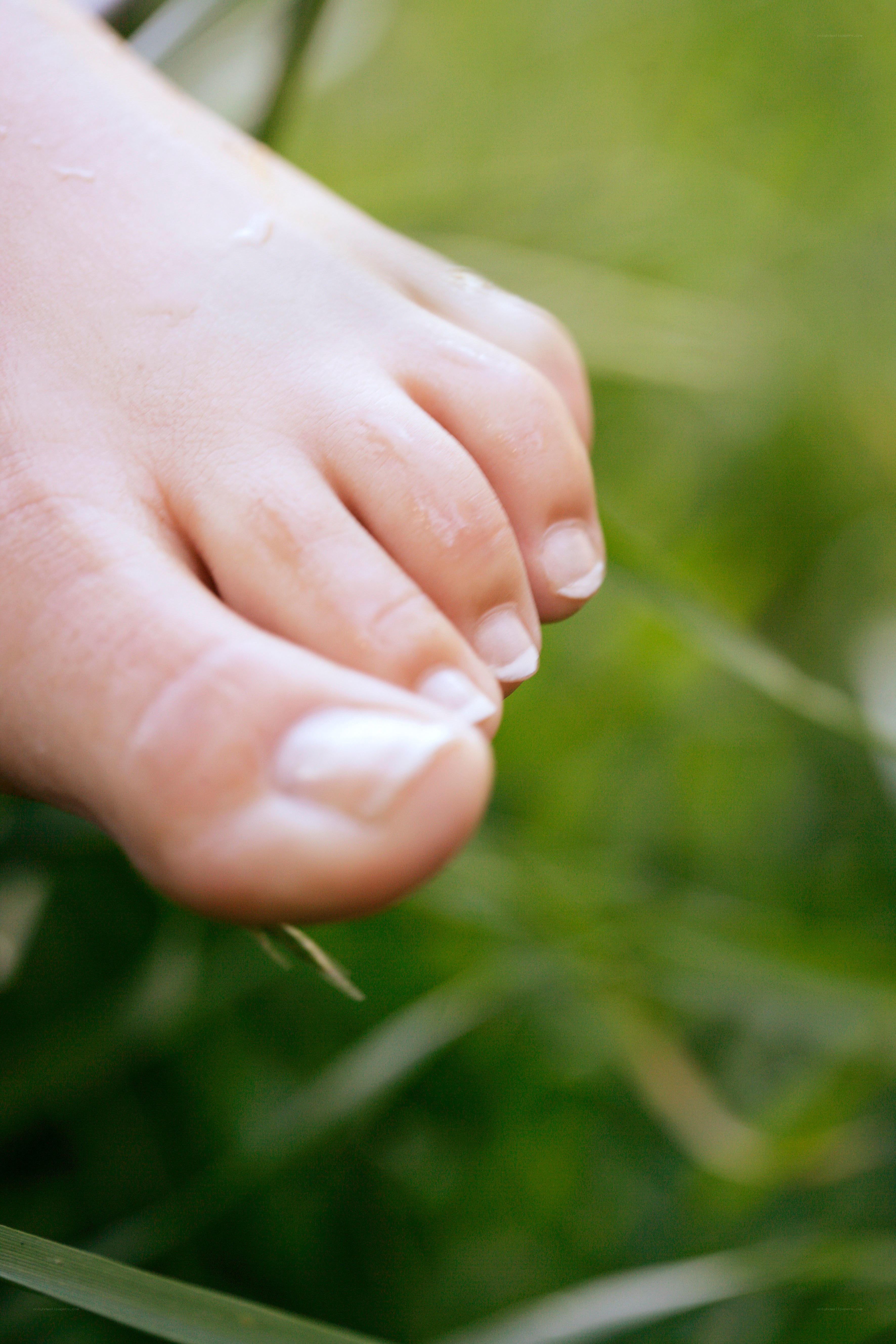 foot on green grass