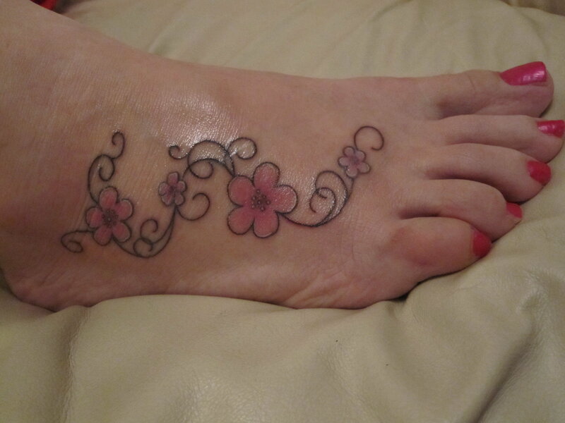 Foot with Floral Tattoo