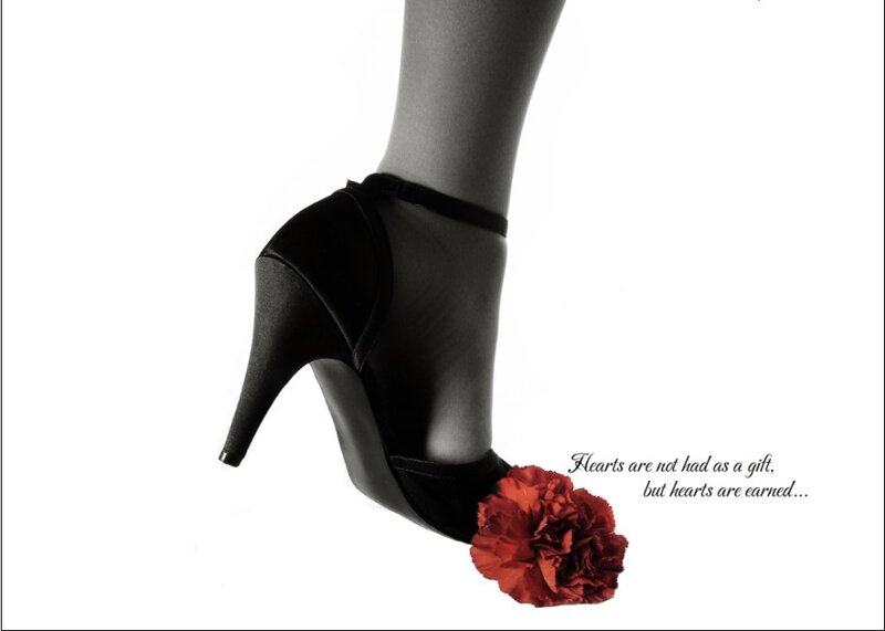 foot with high heel and flower