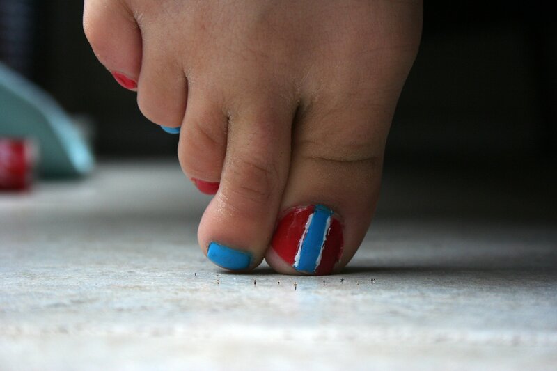 foot with painted toenails