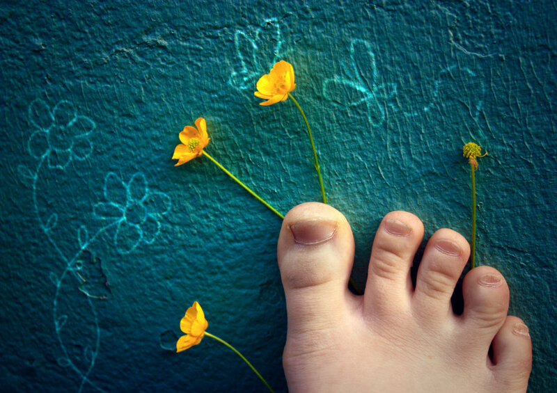 Foot with Yellow Flowers