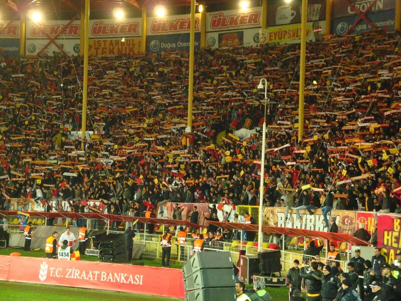 Football fans in stadium