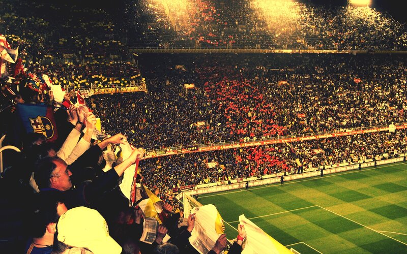 Football fans in stadium