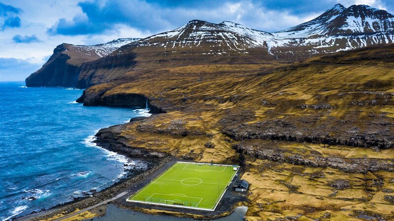 Football Field by Coast