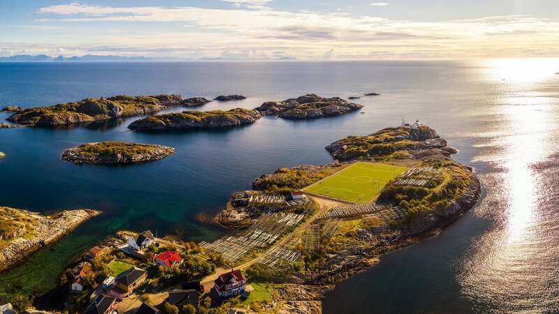 Football Field on Island