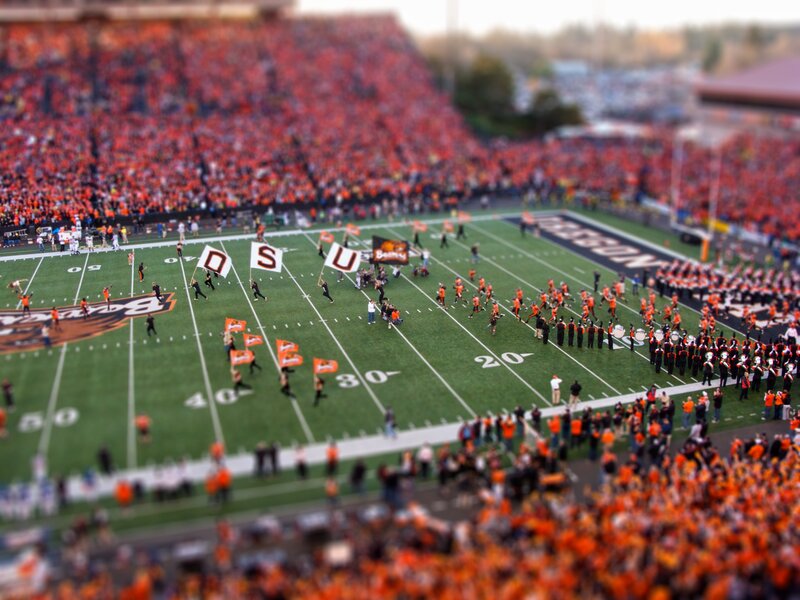 Football game at a stadium