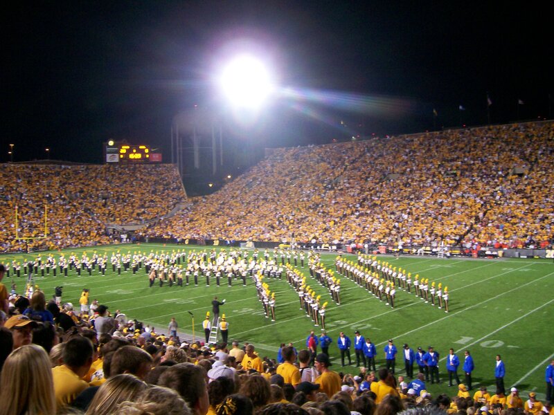 Football game at night