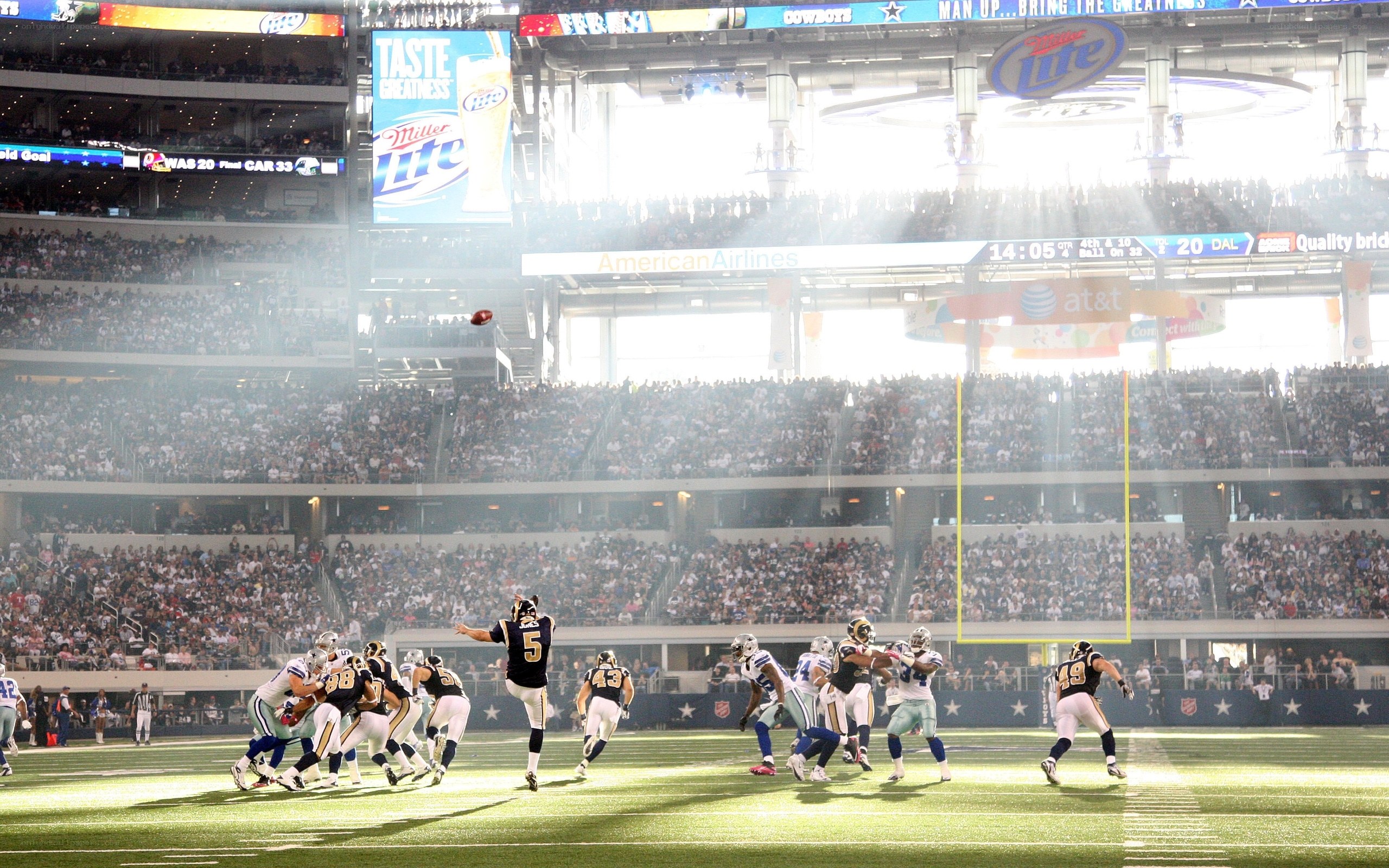Football game at stadium