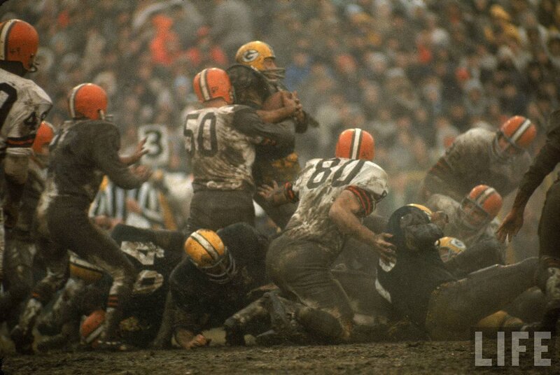 football game in the mud
