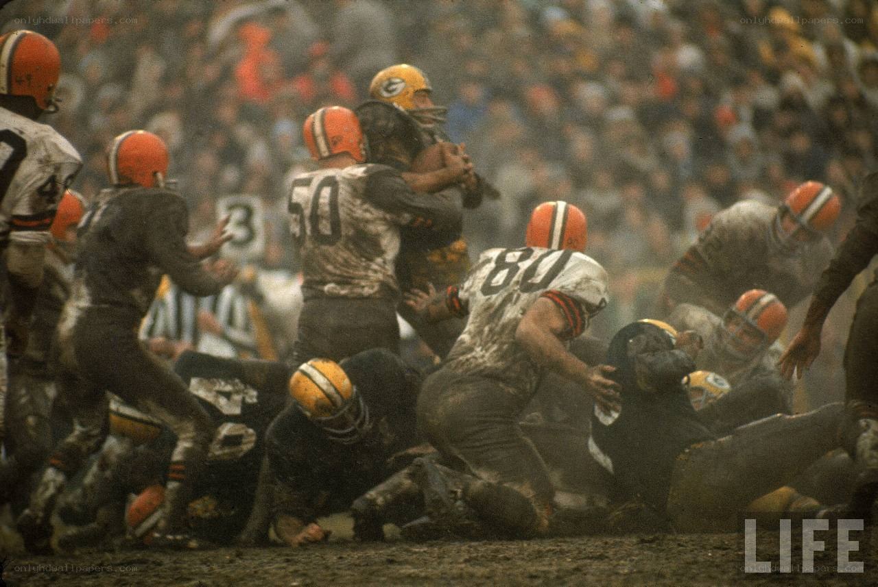 football game in the mud