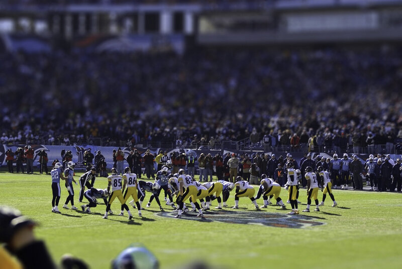 Football game on field