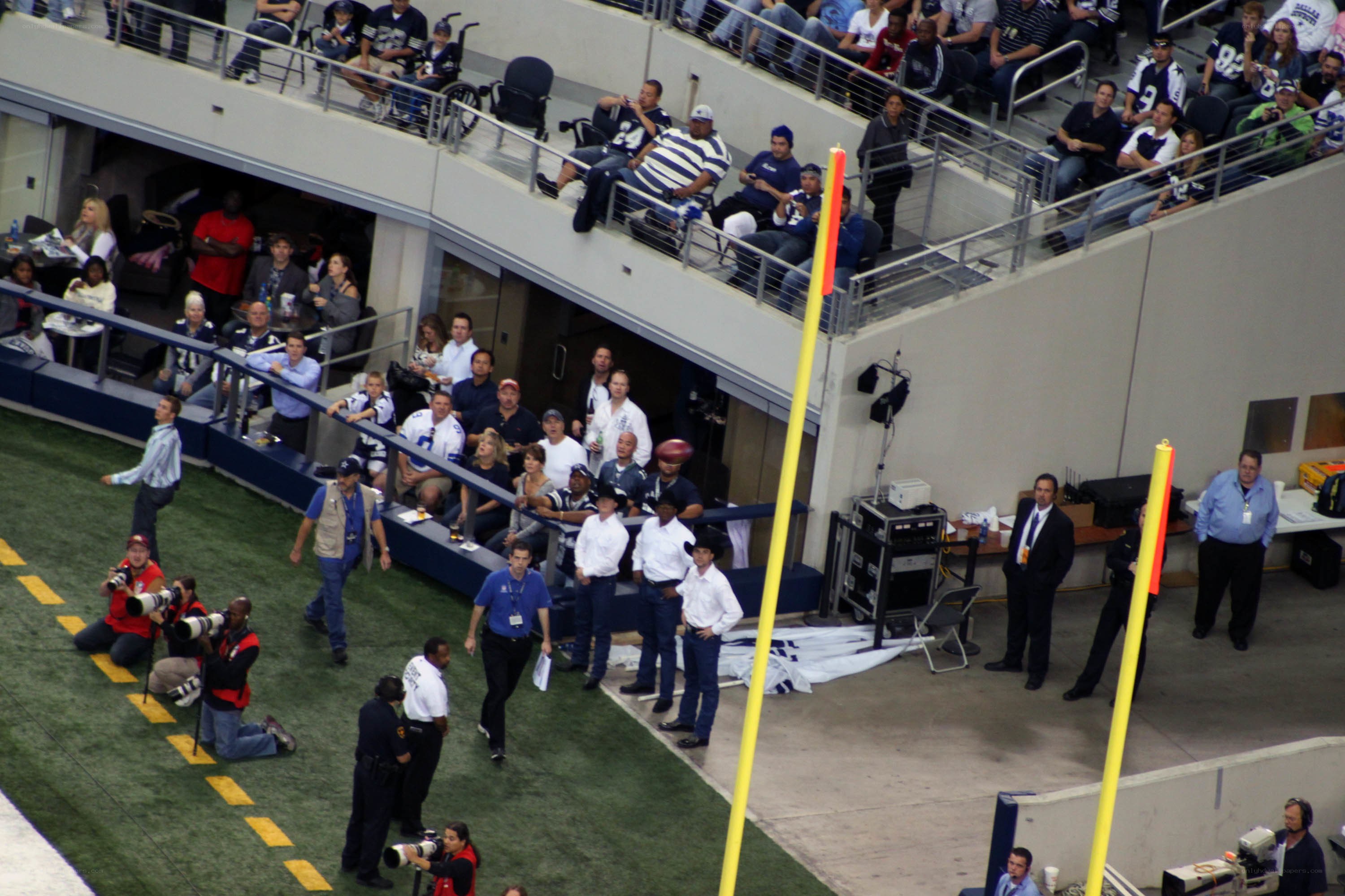 Football game sidelines