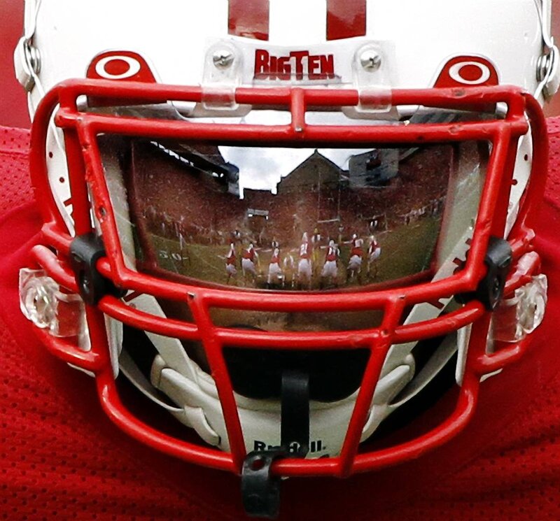 football helmet with reflection