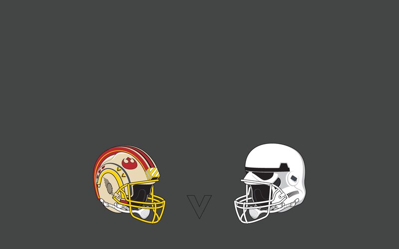 Football Helmets Facing Off