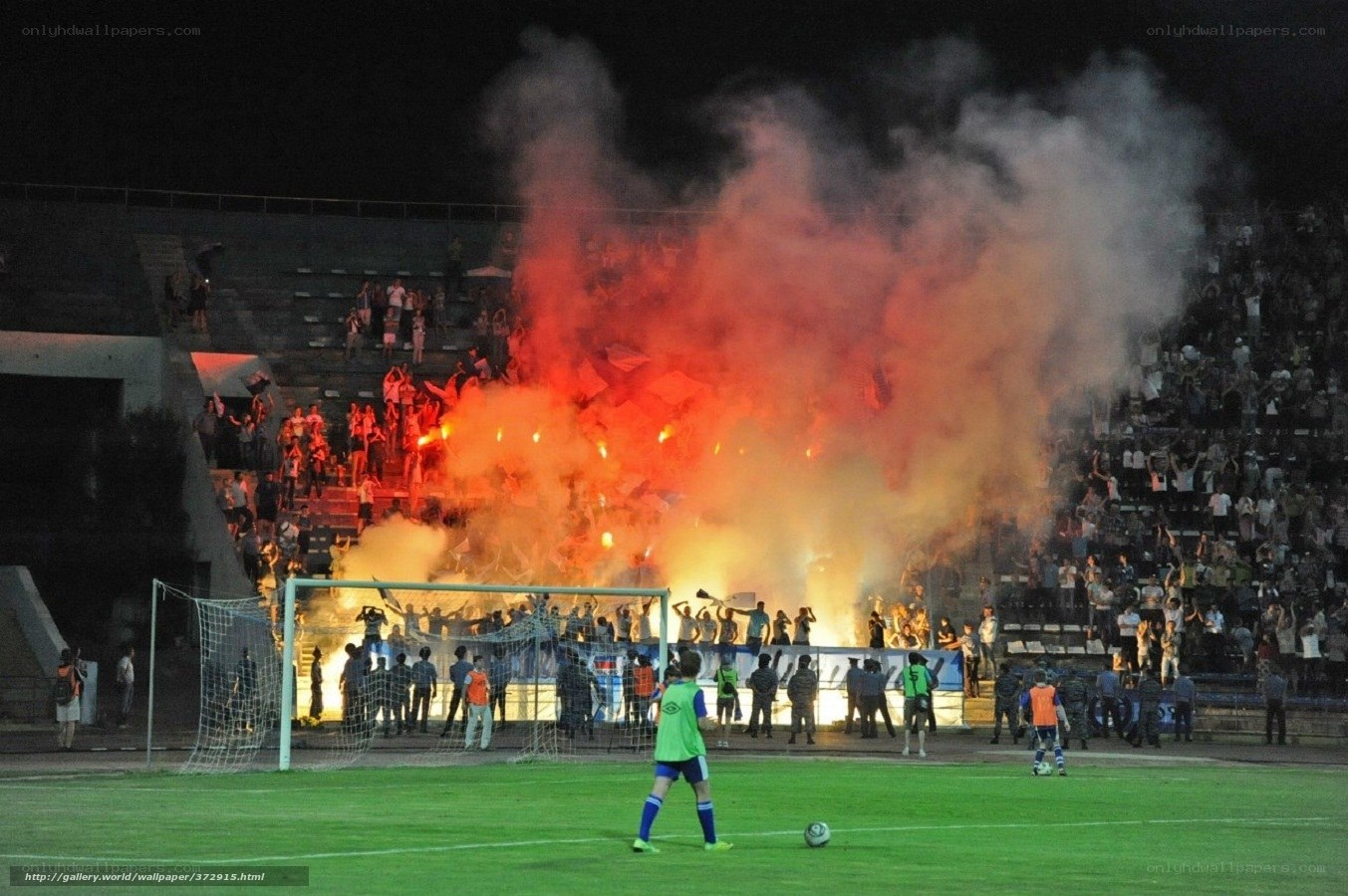 Football match with flares