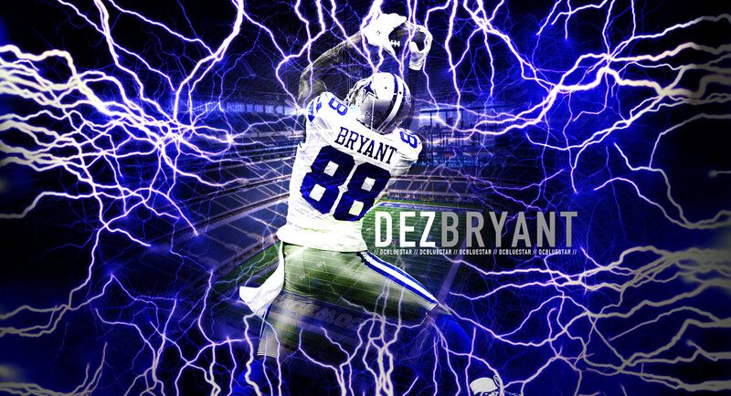 Football Player Catching Ball — Blue, Dramatic