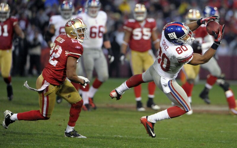 Football Player Catching Ball — White, Dynamic