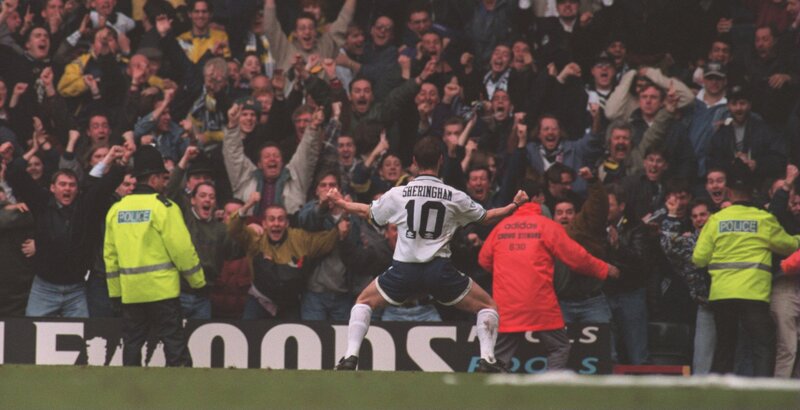 Football player celebrates goal