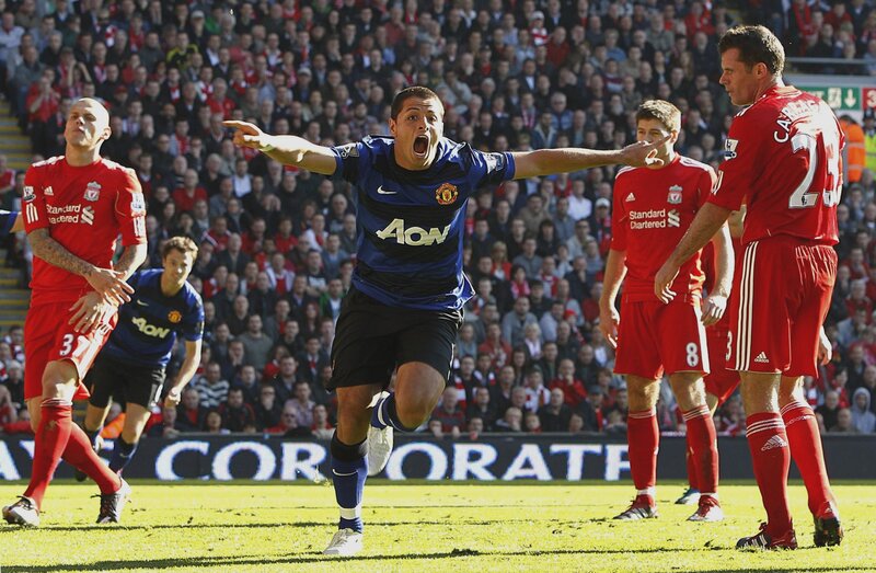 Football player celebrates goal