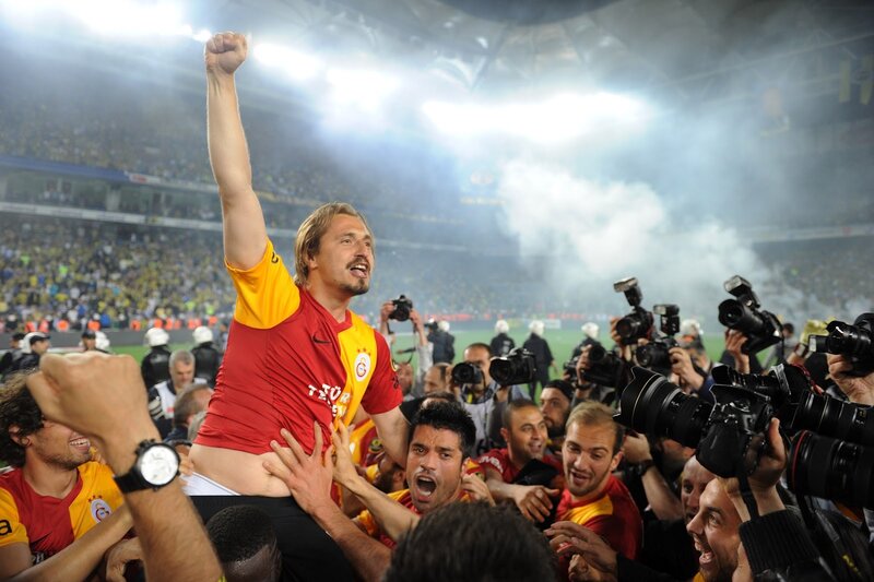 Football player celebrates victory