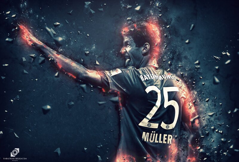 Football Player Celebrating — Black, Dramatic, Digital Art, Jersey