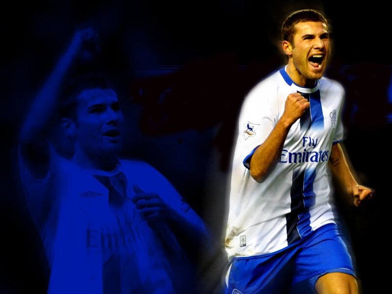 Football Player Celebrating — Blue, Dramatic