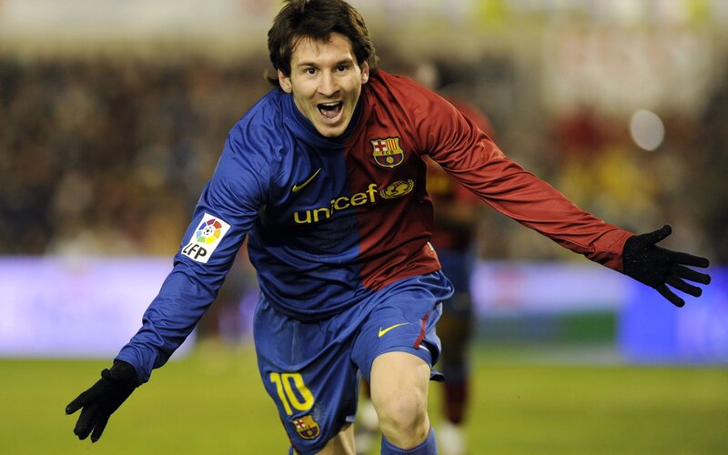 Football Player Celebrating — Blue, Energetic