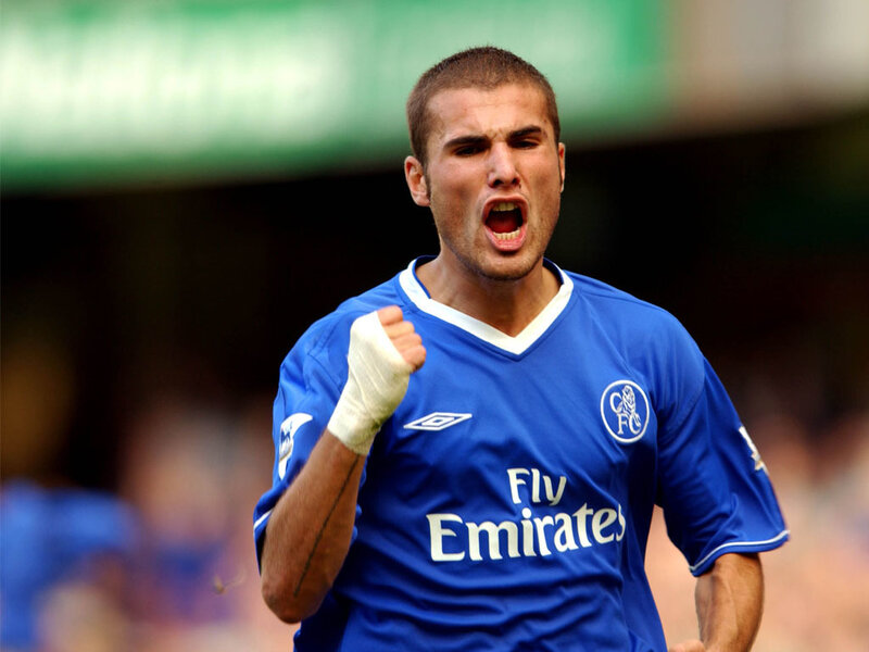 Football Player Celebrating — Blue, Intense