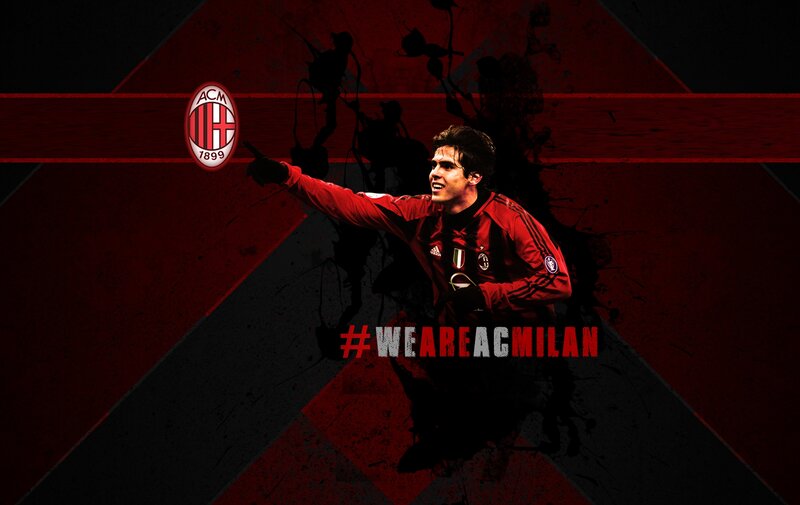 Football Player Celebrating — Red, Dramatic, Digital Art, Ac Milan Logo