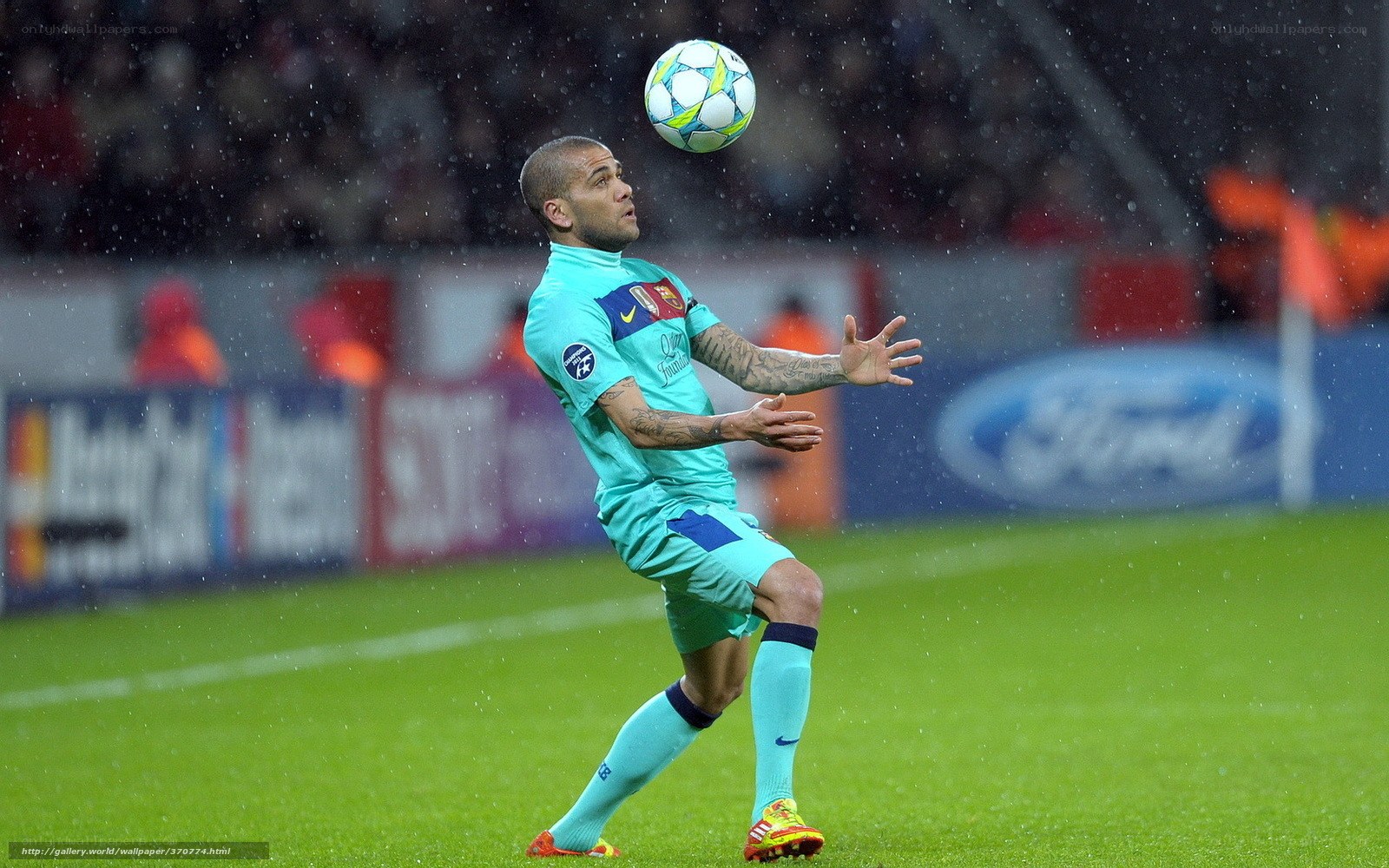 football player controlling ball