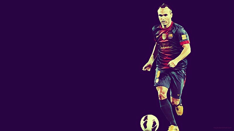 Football Player Dribbling Ball — Purple