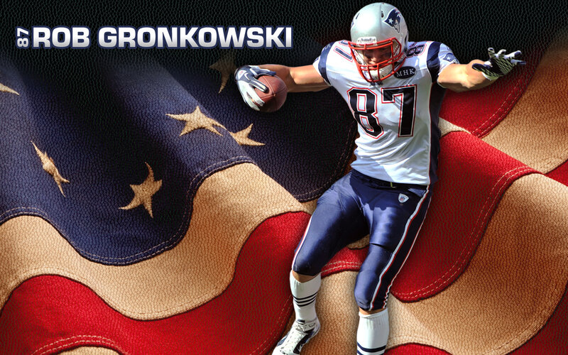 Football Player Holding Ball — Blue, Dramatic, Photograph, American Flag