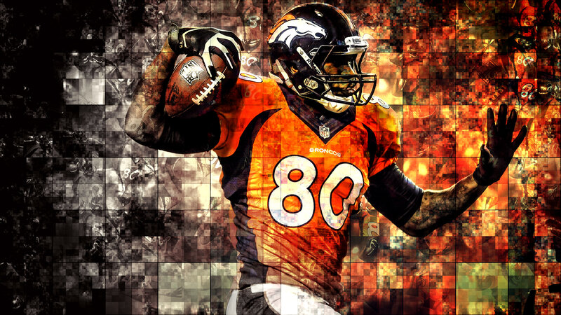 Football Player Holding Ball — Orange, Dramatic, Digital Art