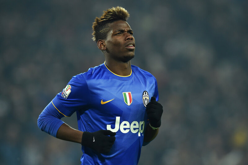 Football Player in Blue Jersey — Intense