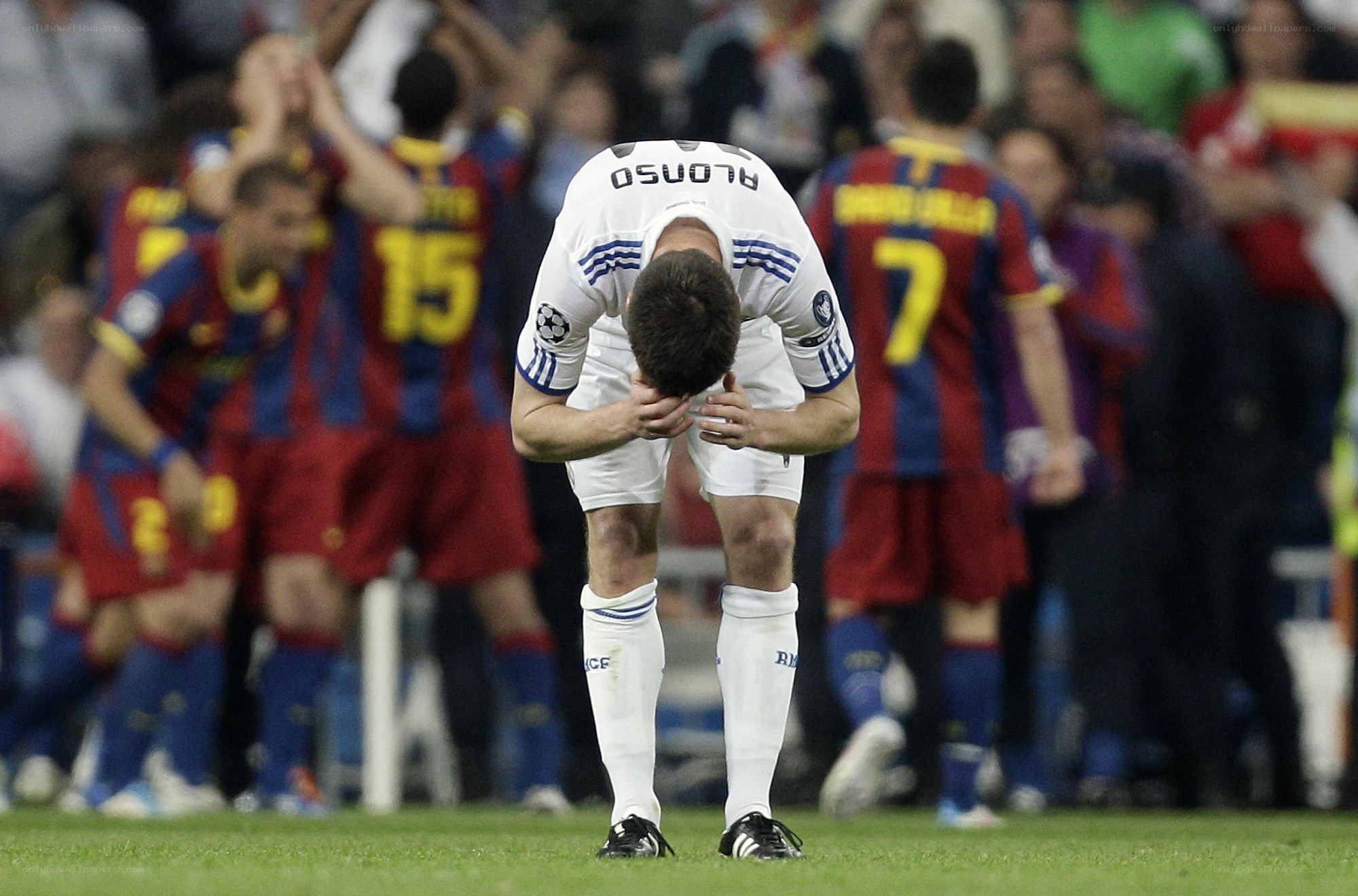 football player in despair