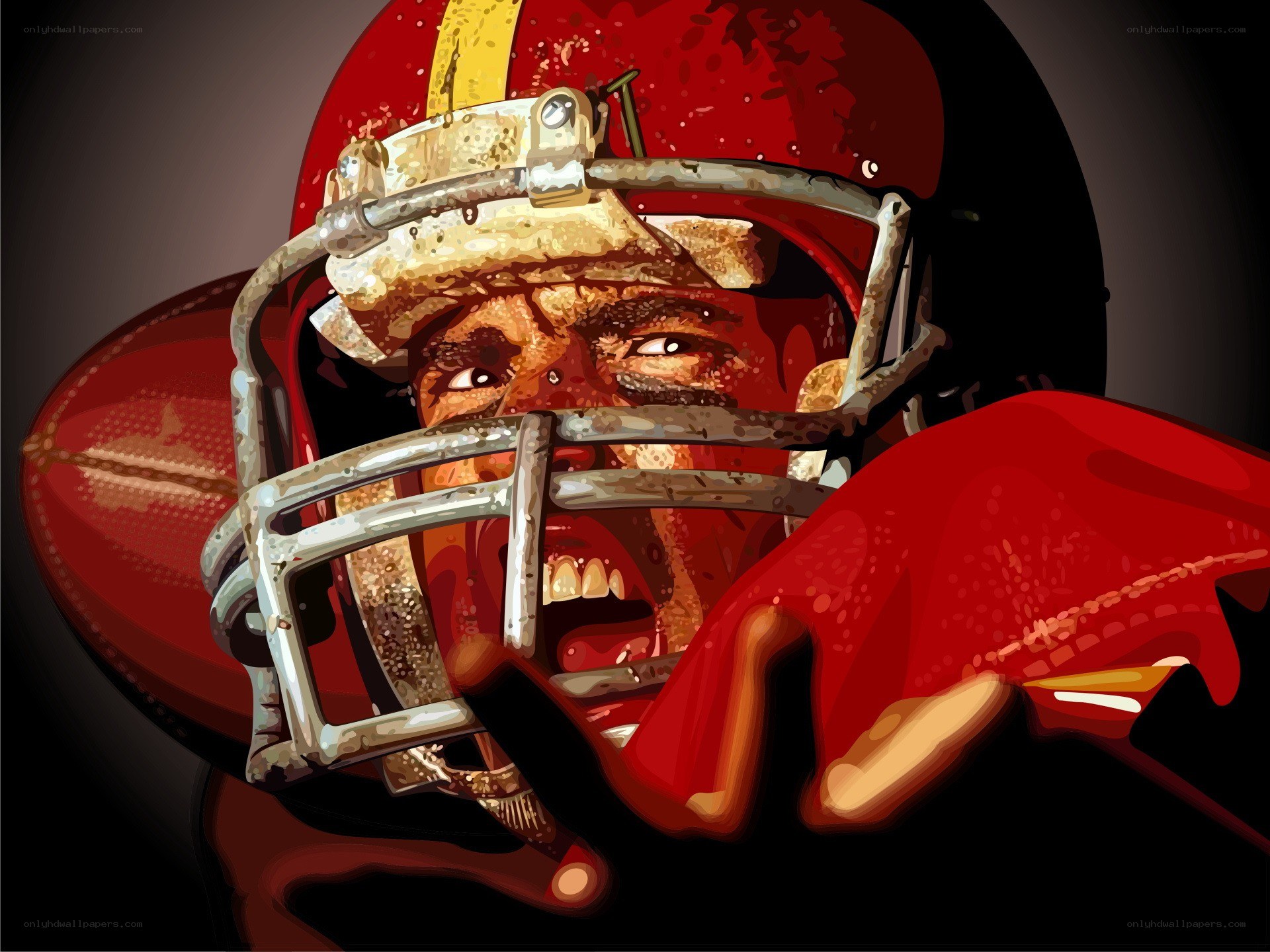 football player in helmet