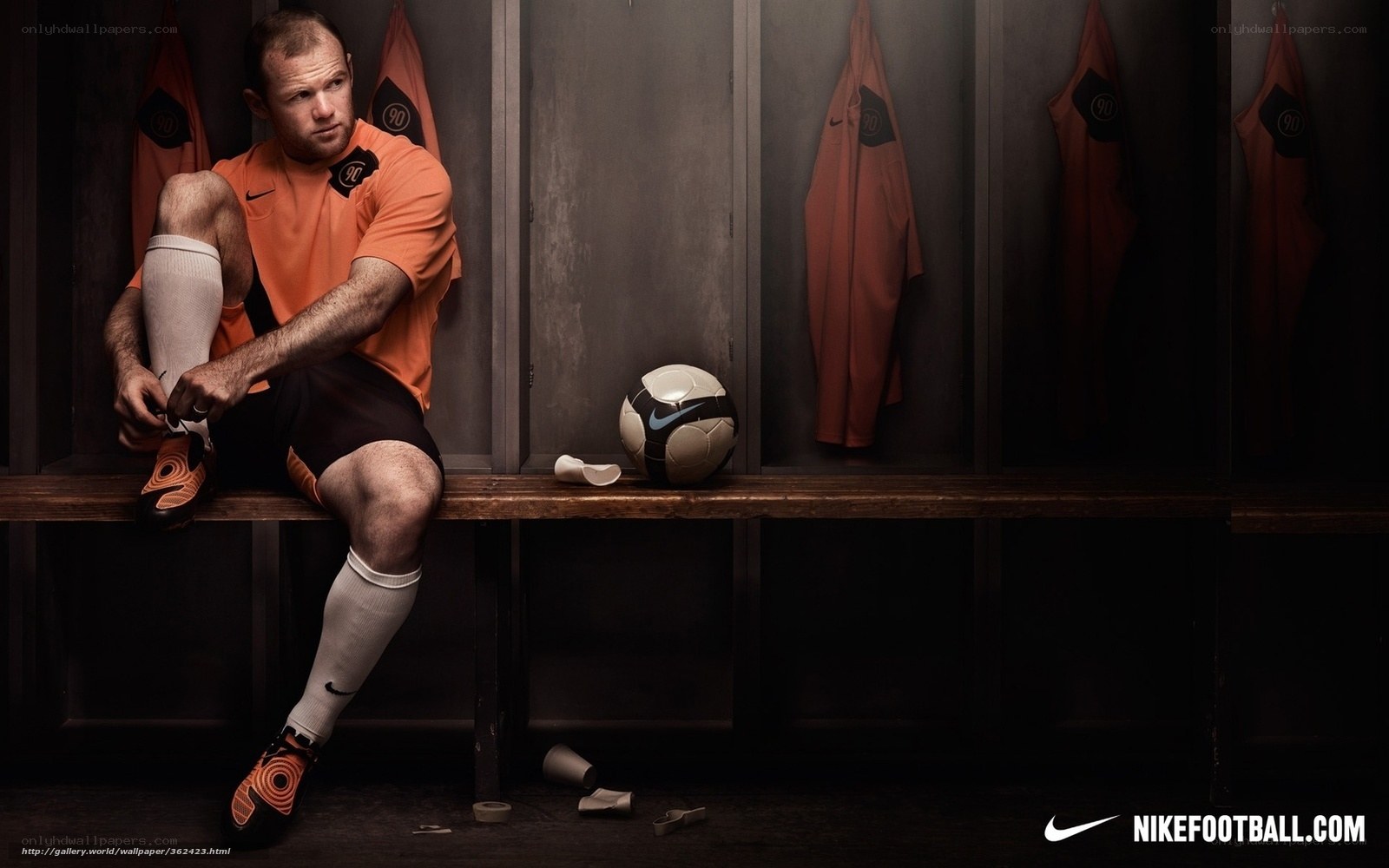football player in locker room
