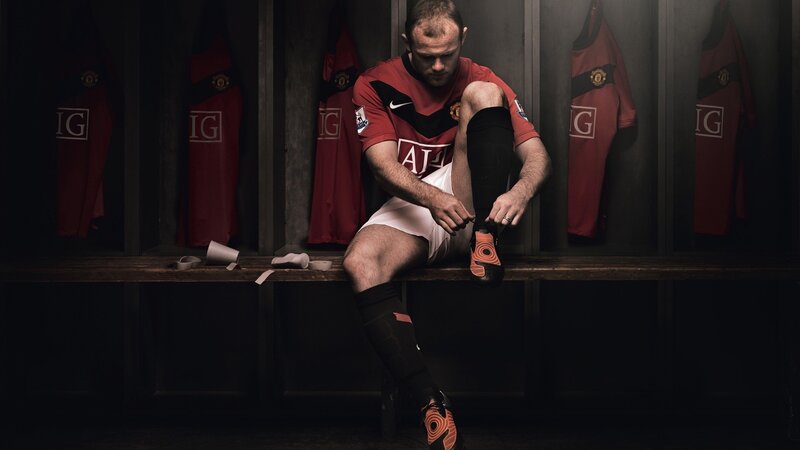 football player in locker room