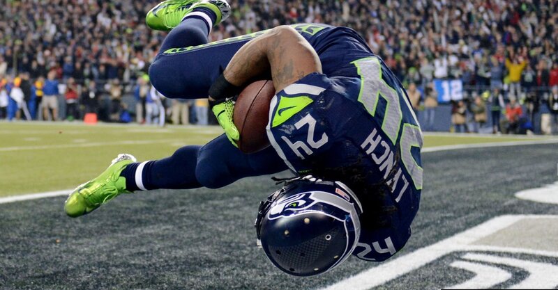 Football Player in Mid-air