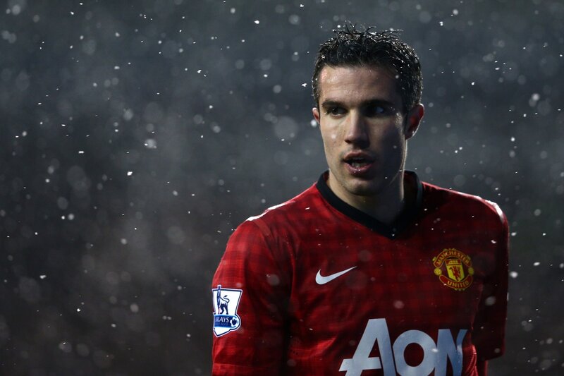 Football Player in Rain — Red