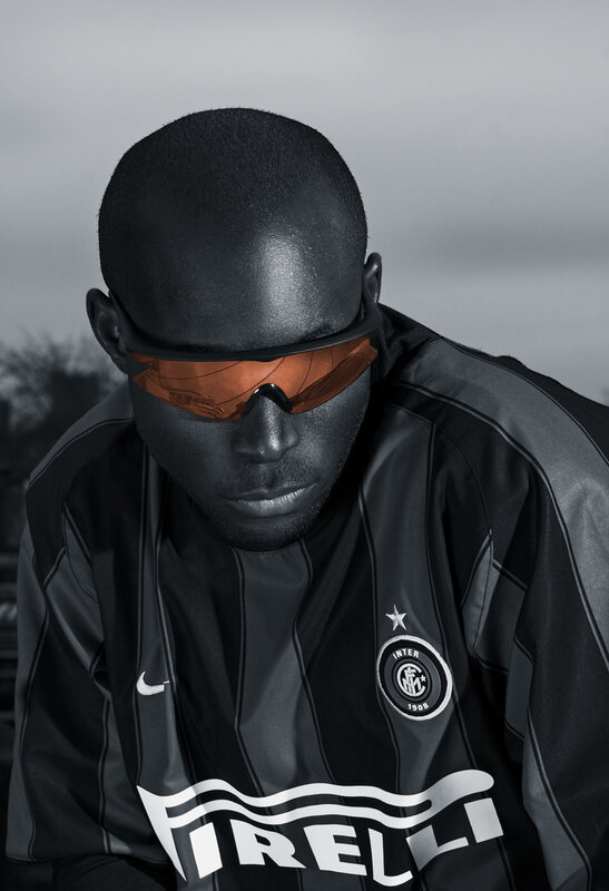 football player in sunglasses