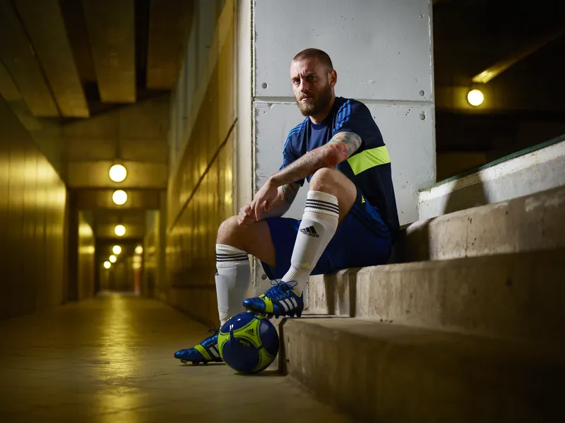 football player in tunnel