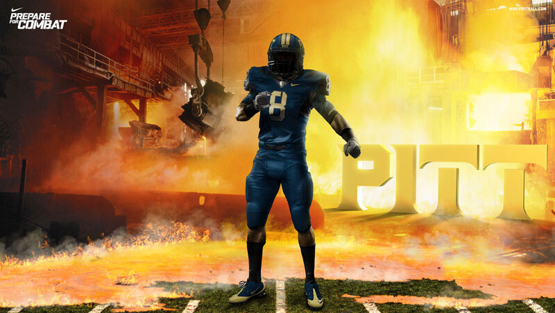 Football Player in Uniform — Blue, Dramatic