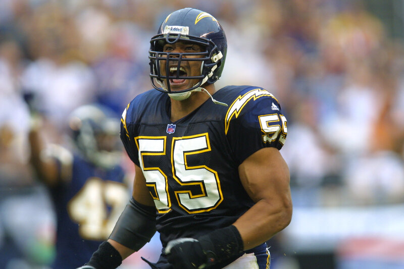 Football Player in Uniform — Blue, Intense