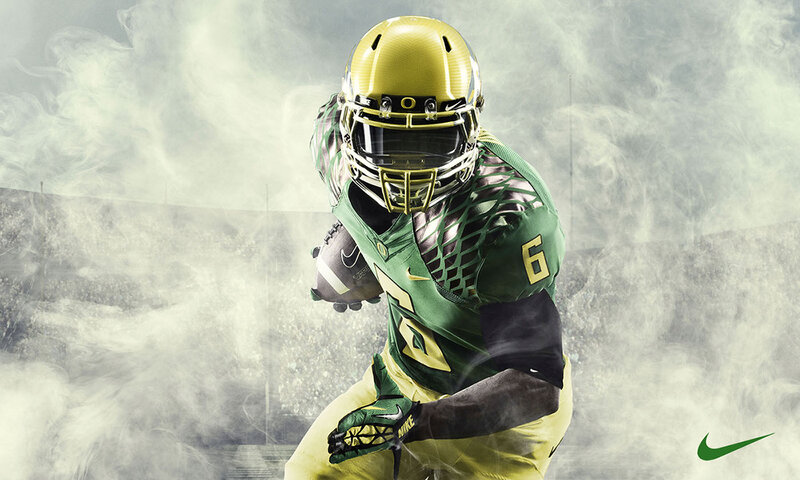 Football Player in Uniform — Green, Dramatic, Digital Art, Smoke