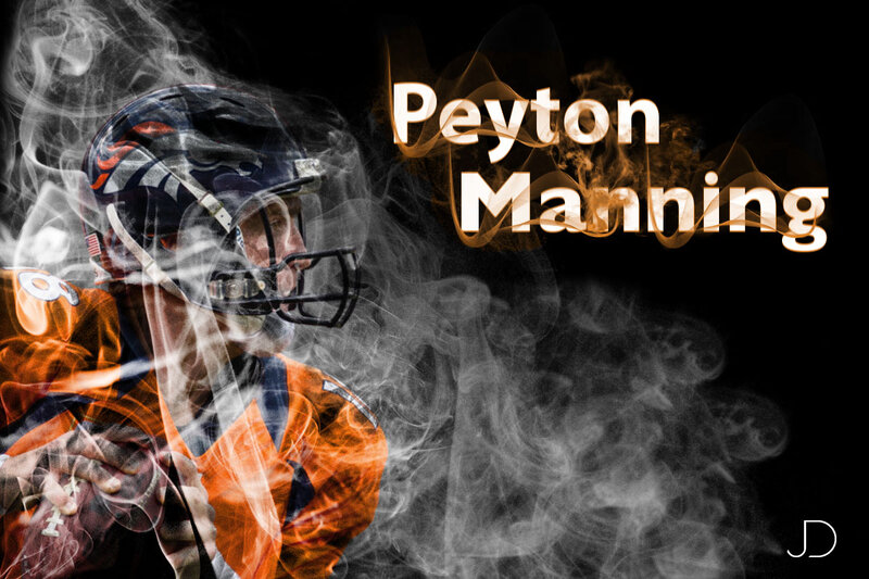 Football Player in Uniform — Orange, Dramatic, Photograph