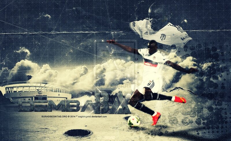 Football Player Kicking Ball — Blue, Dramatic, Digital Art