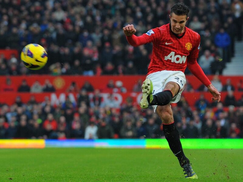 Football Player Kicking Ball — Red, Dynamic, Photograph